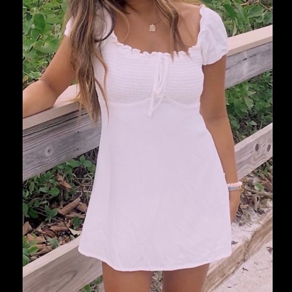 Altar'd State White Linen Mini Dress